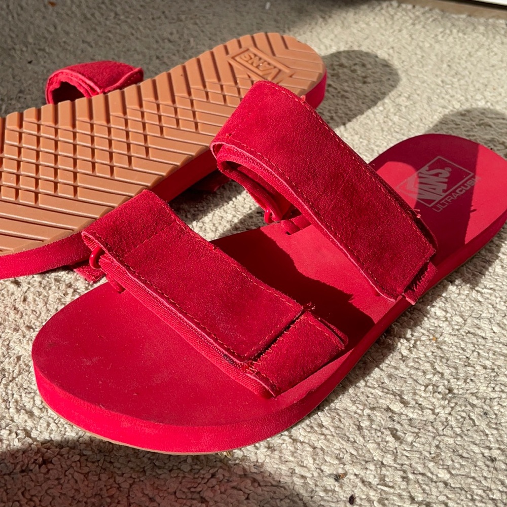 (NEW) red Vans sandals